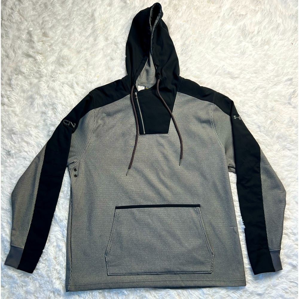 Under Armour Black & Gray 1/4 Zip Sweatshirt Size 2XL